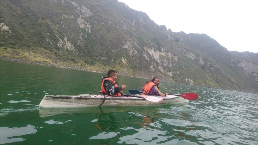 Kayaking on Quilotoa Lagoon