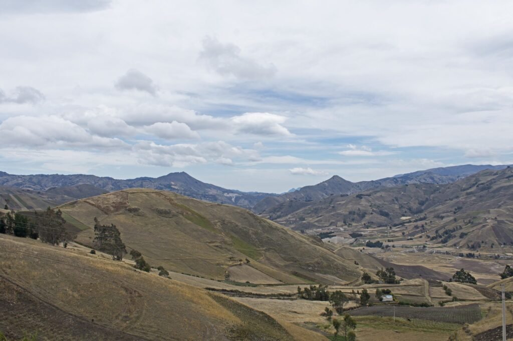 Andean farmland and hills around Tigua, near Quilotoa